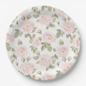 Hübsch rosa Roses Brautparty Pappteller (Vorderseite)