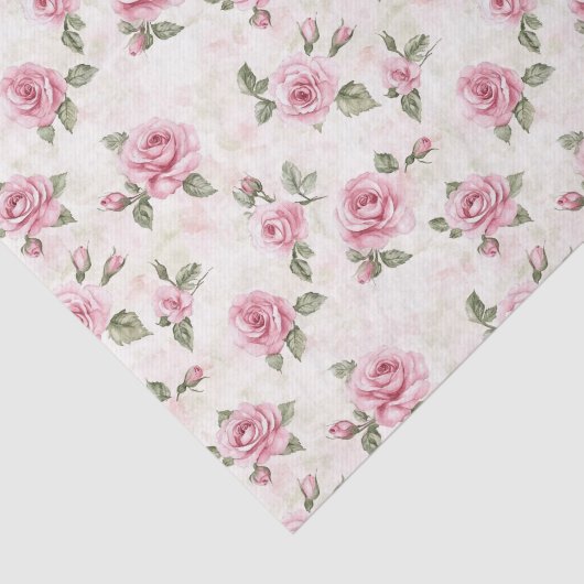 Hübsch Rosa Roses Brautparty Seidenpapier (Ausschnitt)