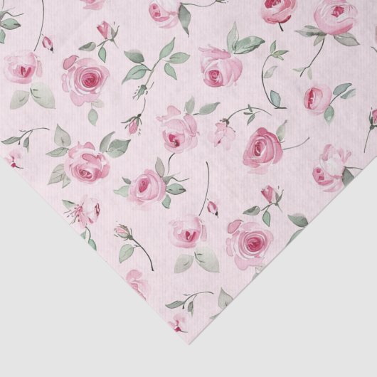 Hübsch Rosa Roses Brautparty Seidenpapier (Ausschnitt)