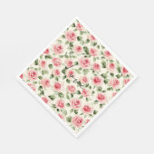 Hübsch Rosa Roses Brautparty Serviette (Ecke)