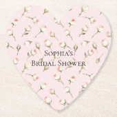 Hübsch rosa Roses Brautparty Untersetzer (Vorderseite)