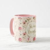 Hübsch Rosa Roses Gold Glitzer Shine Bright Tasse (Vorderseite Links)