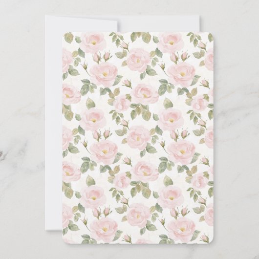 Hübsch Rosa Roses Roses Rosa Rosa Glam Brautparty Einladung (Rückseite)