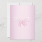 Hübsch rosa Schmetterling und Kreuztaufe laden Einladung (Rückseite)