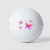 Hübsch rosa Schmetterlingsdruck Golfball (Vorderseite)