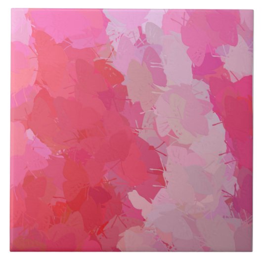 Hübsch-Rosa-Schmetterlingskeile Fliese (Vorderseite)