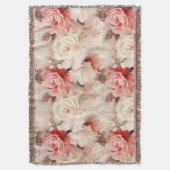 Hübsch Rosa Schwarz Creme Rose Blütenfarben Decke (Vorderseite Vertikal)