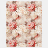 Hübsch Rosa Schwarz Creme Rose Blütenfarben Fleecedecke (Vorderseite)