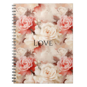 Hübsch Rosa Schwarz Creme Rose Blütenfarben Notizblock