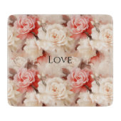 Hübsch Rosa Schwarz Creme Rose Blütenfarben Schneidebrett (Vorderseite)