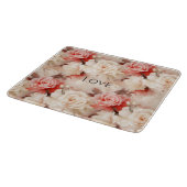 Hübsch Rosa Schwarz Creme Rose Blütenfarben Schneidebrett (Ecke)