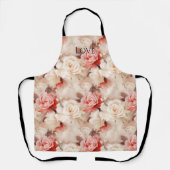 Hübsch Rosa Schwarz Creme Rose Blütenfarben Schürze (Vorderseite)