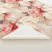 Hübsch Rosa Schwarz Creme Rose Blütenfarben Sherpadecke (3/4)