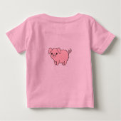 hübsch rosa Schwein Baby T-shirt (Rückseite)