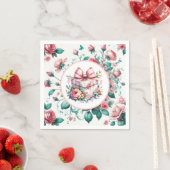 Hübsch rosa Shabby Chic Floral Geburtstag Serviette (Beispiel)