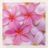 Hübsch rosa Sommer-Blume Glasuntersetzer (Vorderseite)
