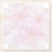 Hübsch rosa Sommer-Blume Glasuntersetzer (Rückseite)