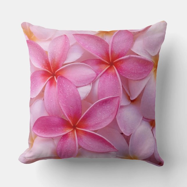 Hübsch rosa Sommer-Blume Kissen (Vorderseite)