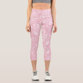 Hübsch rosa Spitzenaussehen zart Capri Leggings (Vorderseite)