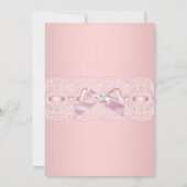 Hübsch rosa Spitzenbogen Hoher Tee Brautparty Einladung (Rückseite)