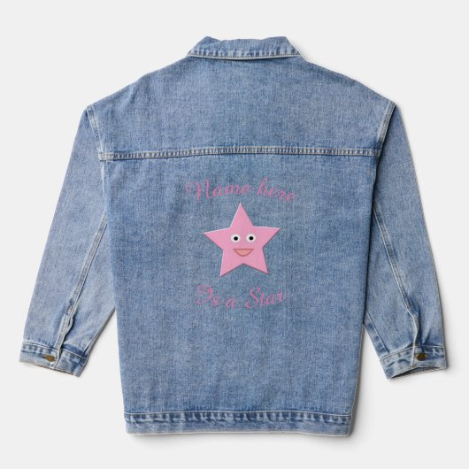 Hübsch rosa Sternchen Jeansjacke (Rückseite)