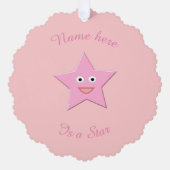 Hübsch rosa Sternchen Ornament Karte (Vorderseite)