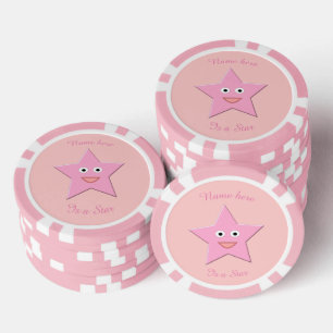 Hübsch rosa Sternchen Pokerchips