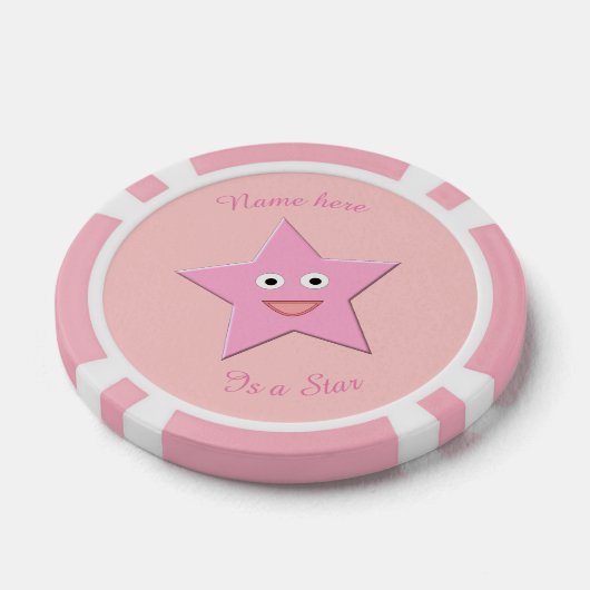 Hübsch rosa Sternchen Pokerchips (Einzeln)