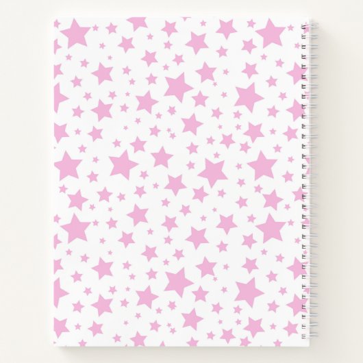 Hübsch rosa Sternendesign Notizblock (Rückseite)