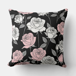 Hübsch rosa Stilisierte Rose Kissen