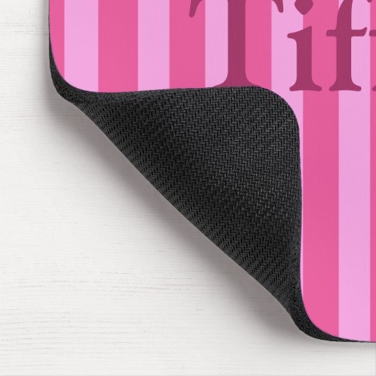 Hübsch rosa Streifen Mousepad (Ecke)