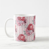 Hübsch rosa Streifen-Muster Kaffeetasse (Links)