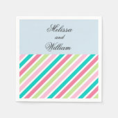 Hübsch rosa Streifen Serviette (Vorderseite)