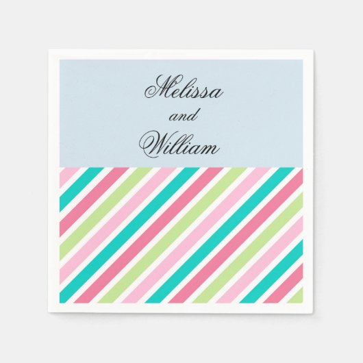 Hübsch rosa Streifen Serviette (Vorderseite)