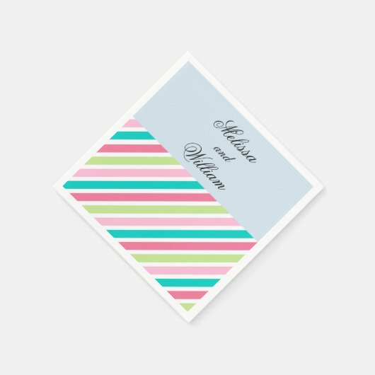 Hübsch rosa Streifen Serviette (Ecke)