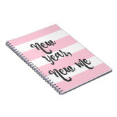 Hübsch rosa Strip Journal New Year New Me Notizblock (Rechte Seite)