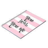 Hübsch rosa Strip Journal New Year New Me Notizblock (Linke Seite)