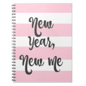 Hübsch rosa Strip Journal New Year New Me Notizblock (Vorderseite)