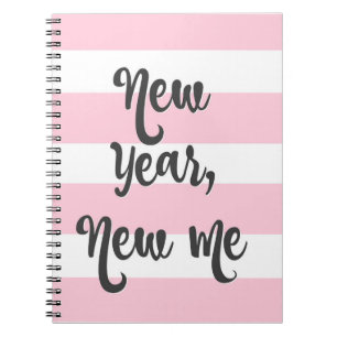 Hübsch rosa Strip Journal New Year New Me Notizblock