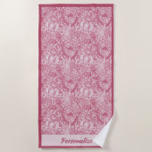 Hübsch rosa Swirt Design Grosser Pool Strandtuch (Vorderseite)