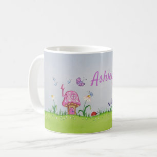 Hübsch rosa Toadstos auf einem personalisierten M Kaffeetasse