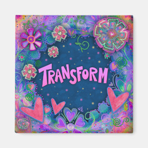 Hübsch rosa Transform Fun Floral Inspirivity Magnet