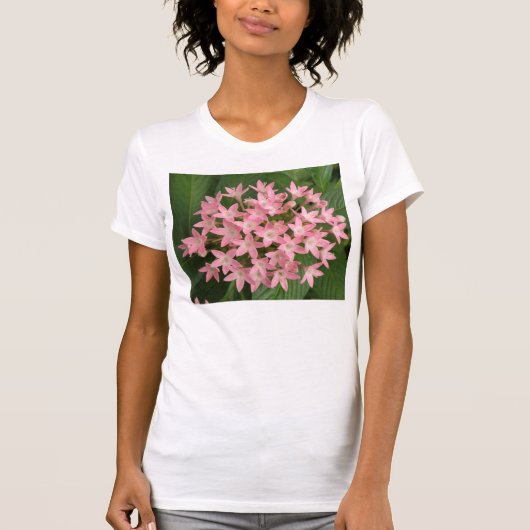 Hübsch Rosa tropische Blume Ladys T Shirt (Vorderseite)