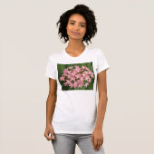 Hübsch Rosa tropische Blume Ladys T Shirt (Vorne ganz)
