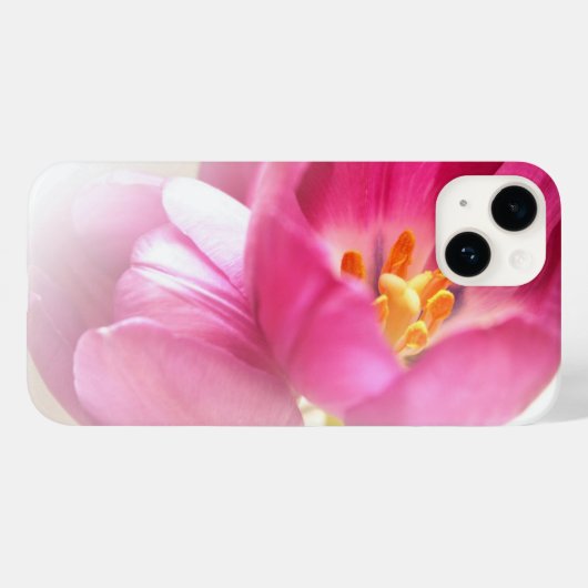 Hübsch-rosa Tulips Case-Mate iPhone Hülle (Rückseite (Horizontal))