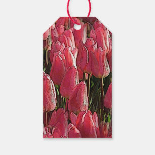 Hübsch-rosa Tulips Geschenkanhänger