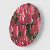 Hübsch-rosa Tulips Große Wanduhr (Winkel)
