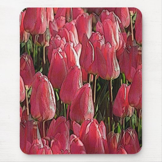 Hübsch-rosa Tulips Mousepad (Vorne)
