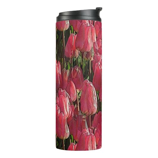 Hübsch-rosa Tulips Thermosbecher (Nach links gedreht)