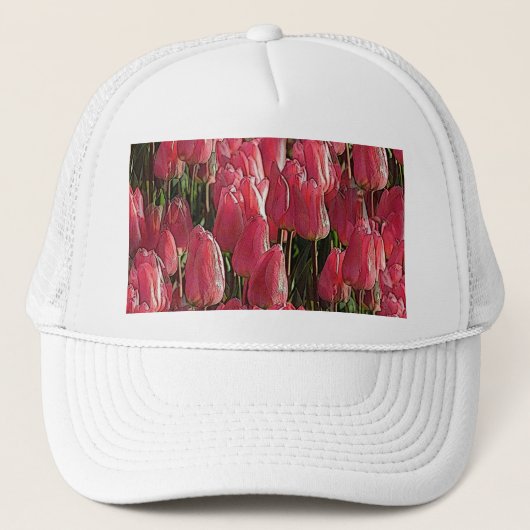 Hübsch-rosa Tulips Truckerkappe (Vorderseite)